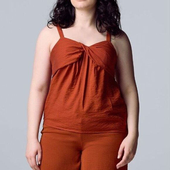 Simply Vera Vera Wang Twist-Front Tank Blouse Size XXL New - Picture 1 of 6